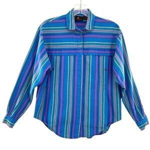 Liz Sport Vintage Striped Western Button Down Shirt